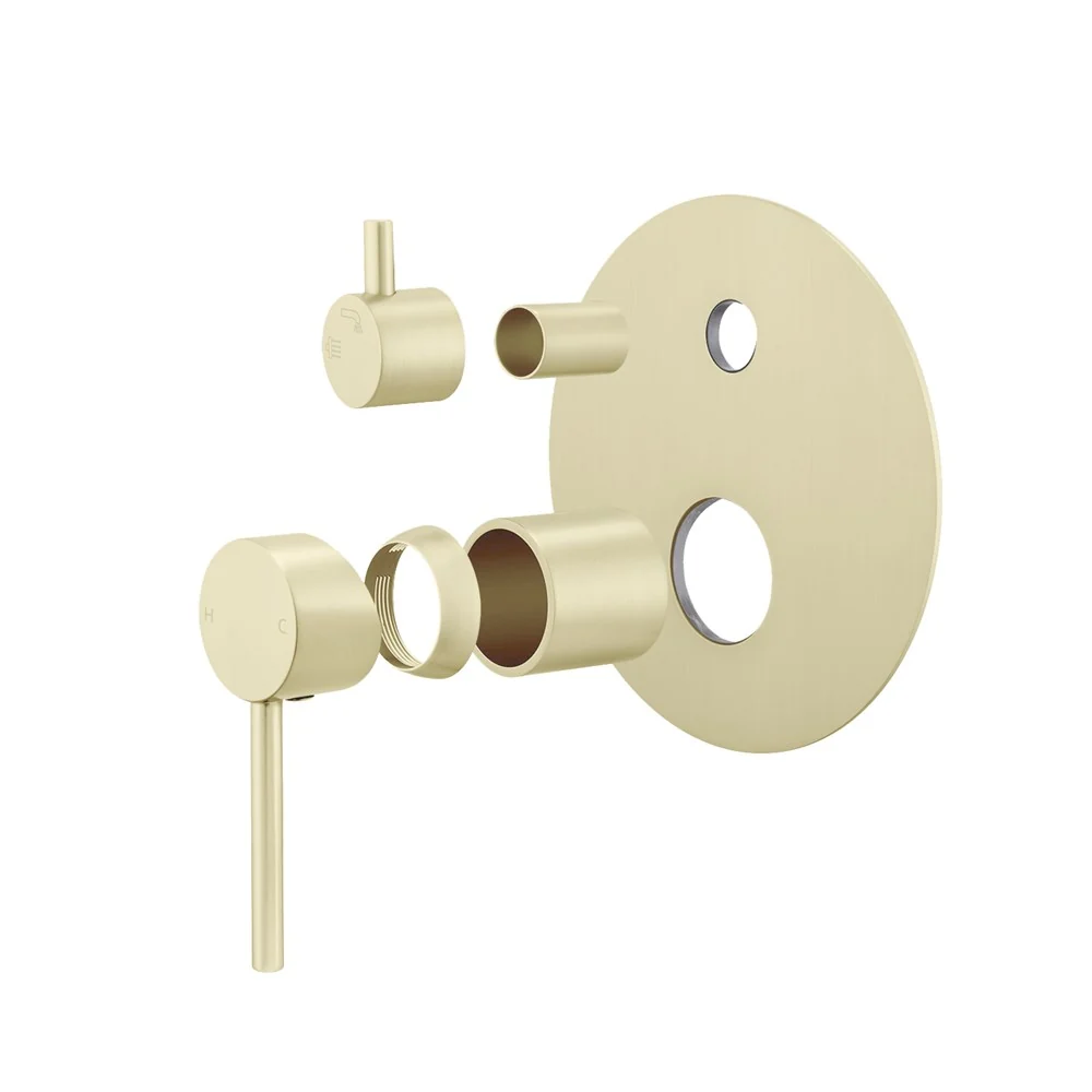 PINO Series Light Brushed Brass Diverter Mixer Trim Kit (match CLPD)