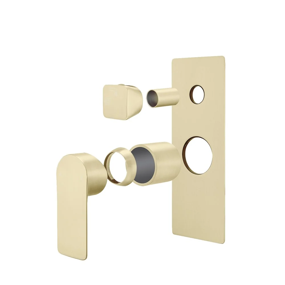 OVA Series Light Brushed Brass Diverter Mixer Trim Kit (match CLPD)