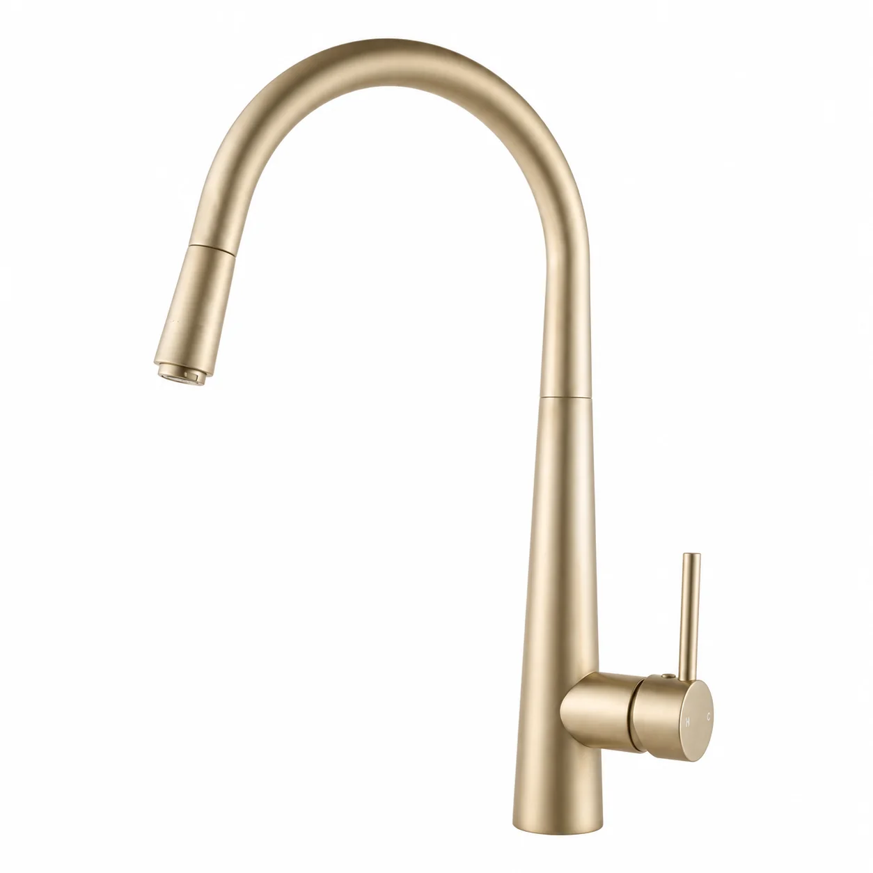 Light Brushed Brass Pull Out Kitchen Mixer-LBG1021.KM