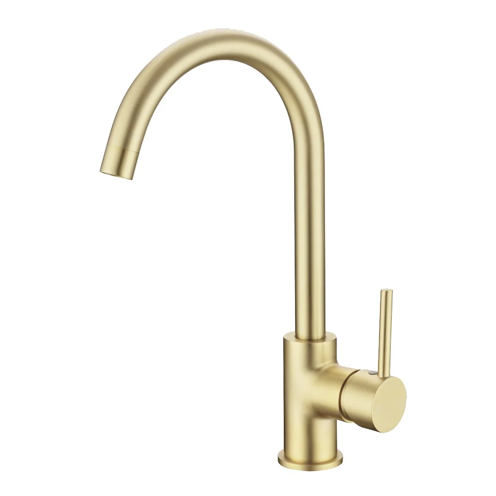 Light Brushed Brass Standard Kitchen Mixer-LBG1026.KM