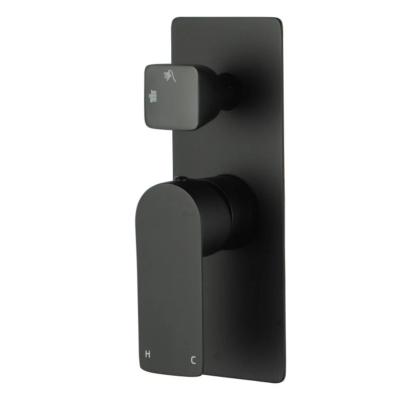 OVA Series Black Wall Mixer with Diverter Trim Kit(match CLPD) - Image 2