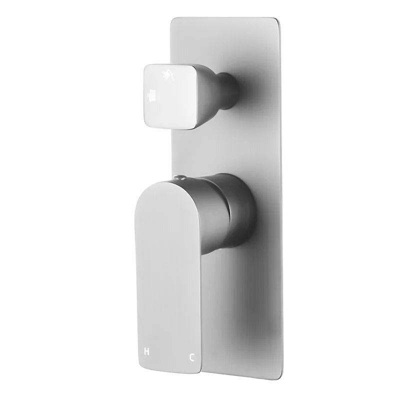 OVA Series Solid Brass Brushed Nickel Bath/Shower Wall Mixer with Diverter Wall Mounted(color up)