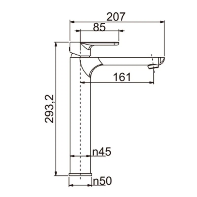 Ova Series Brushed Nickel Tall Basin Mixer - Image 3