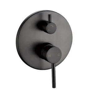 PINO Round Gun Metal Grey Wall Mixer with Diverter(color up)