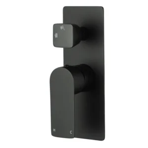 OVA Solid Brass Black Bath/Shower Wall Mixer with Diverter Wall Mounted(color up)