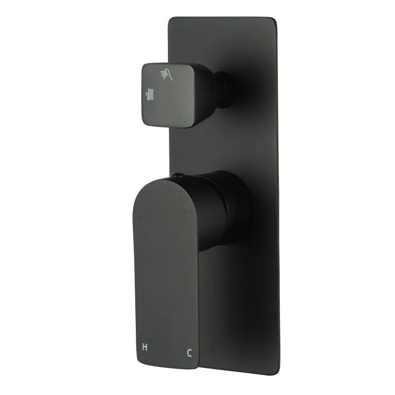 OVA Solid Brass Black Bath/Shower Wall Mixer with Diverter Wall Mounted(color up)