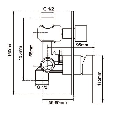 PINO Series Brushed Brass Diverter Mixer Trim Kit (match CLPD) - Image 3