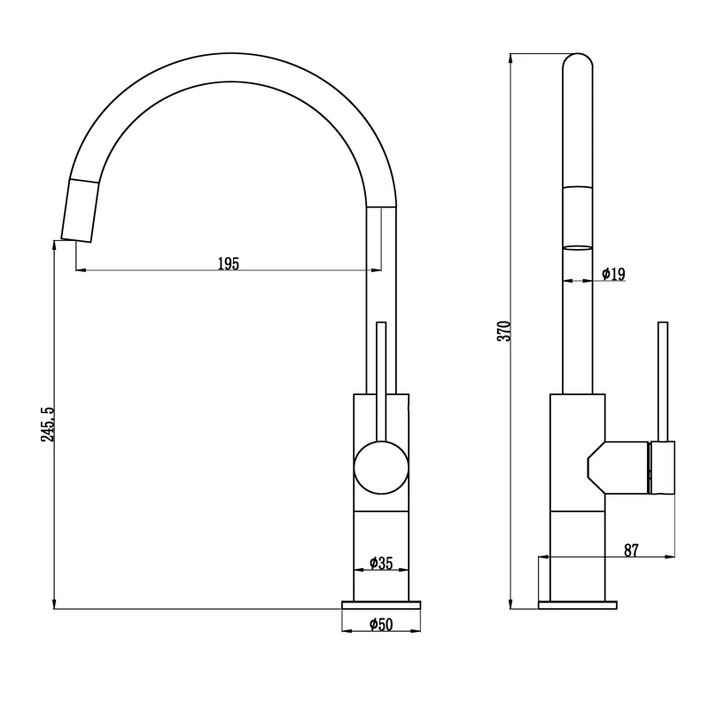 Brushed Nickel Standard Kitchen Mixer - Image 2
