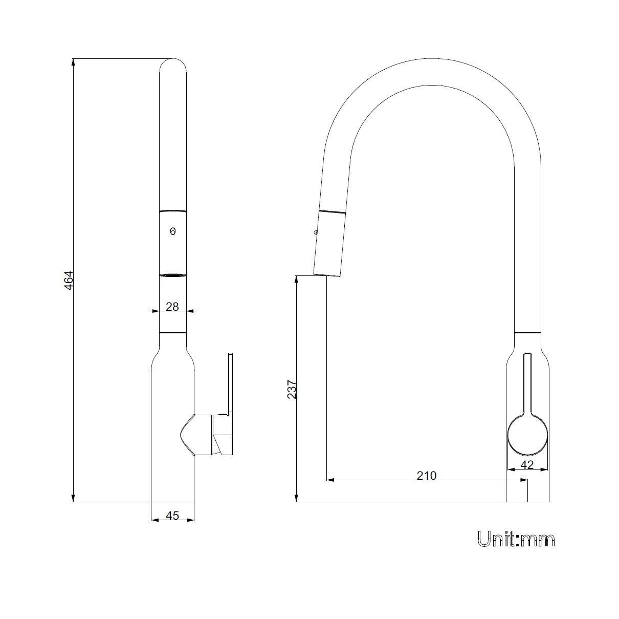 Cary Round Chrome Pull Out Kitchen Mixer - Image 2