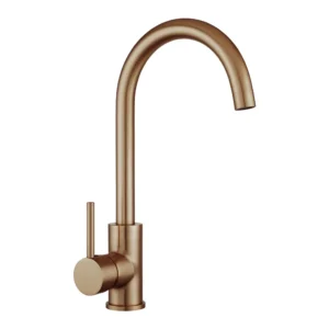 Gooseneck Brushed Copper Kitchen Mixer