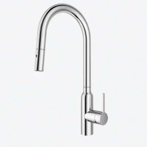 Cary Round Chrome Pull Out Kitchen Mixer
