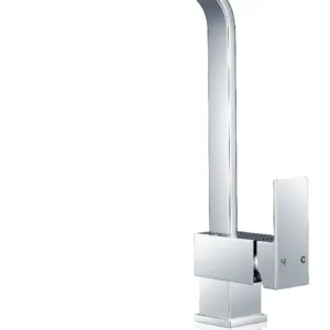 Square Chrome Kitchen Sink Mixer Tap