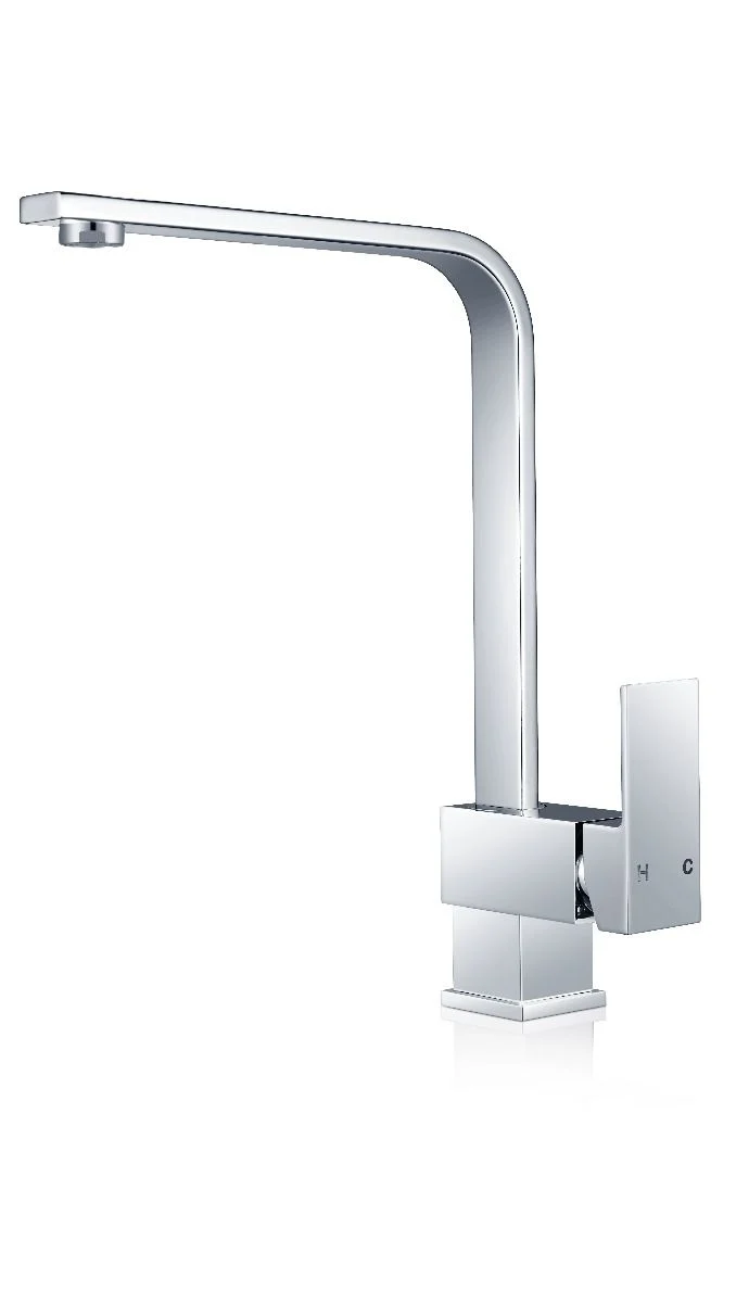 Square Chrome Kitchen Sink Mixer Tap