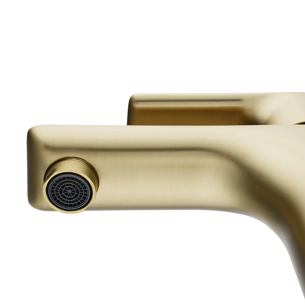 PINO - Light Brushed Brass Basin Mixer - Image 2