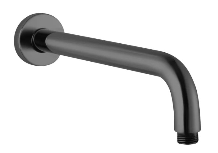 Round Gun Metal Grey Stainless Steel Wall Mounted Shower Arm 400mm-GM0108.SA