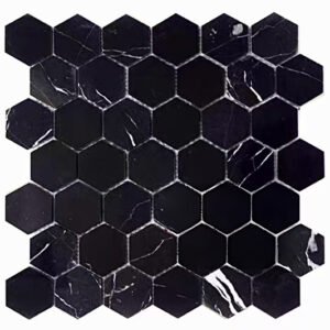 Black Mable Hexagon Mosaic