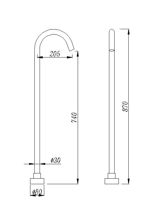 Norico Pentro Round Brushed Nickel Stainless Steel Freestanding Bath Spout - Image 2