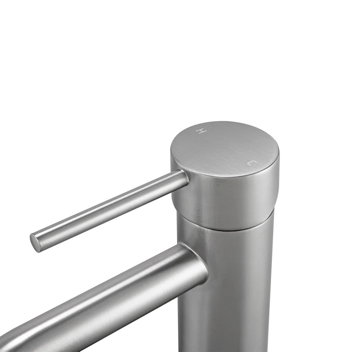 PINO Series Round Brushed Nickel Basin Mixer - Image 3