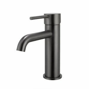 PINO Series Round Brushed Gun Metal Grey Basin Mixer