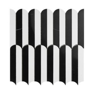White Black Marble Arch Mosaic