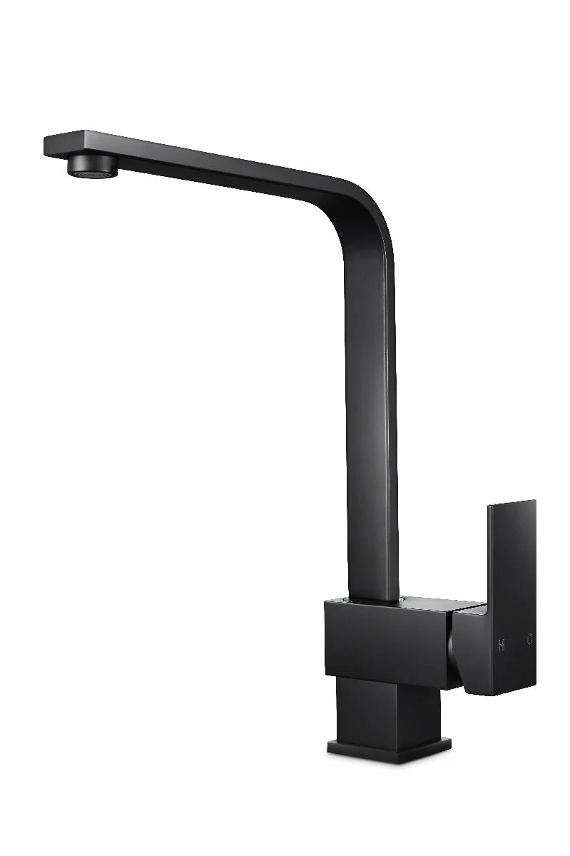 Square Black Kitchen Sink Mixer Tap