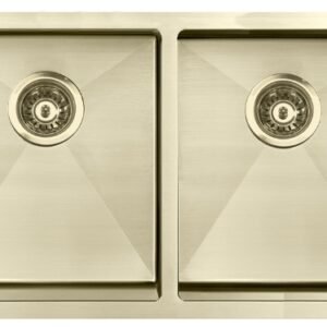 Double Bowl Kitchen Sink in Brushed Gold